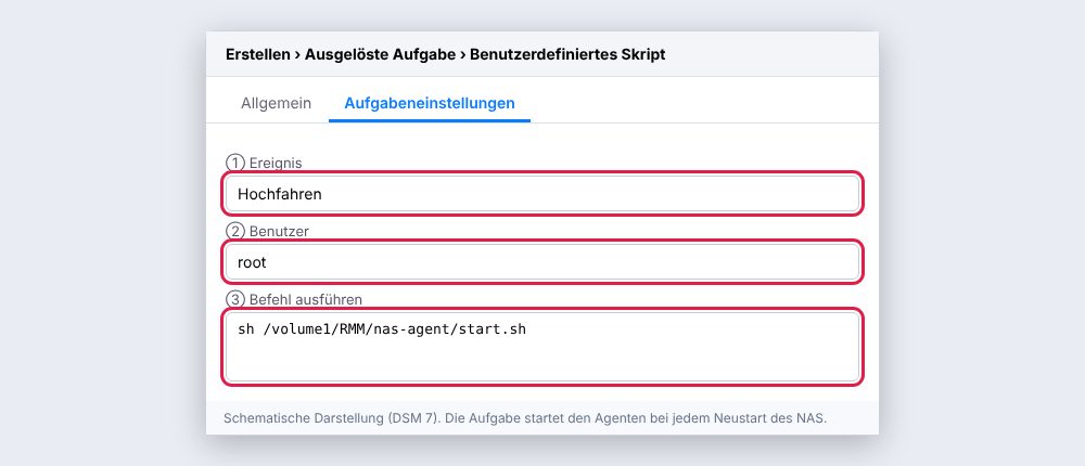 Die Aufgabe für den Autostart.