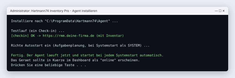 Ausgabe von `install.bat` bei erfolgreicher Installation.