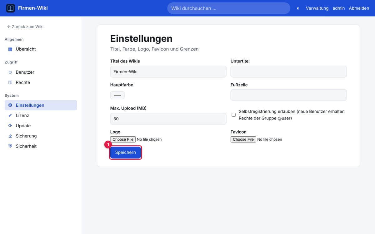 Verwaltung → Einstellungen.