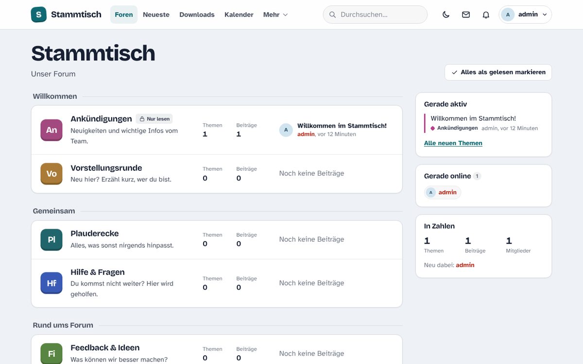 Der Mail-Test in der Administration.